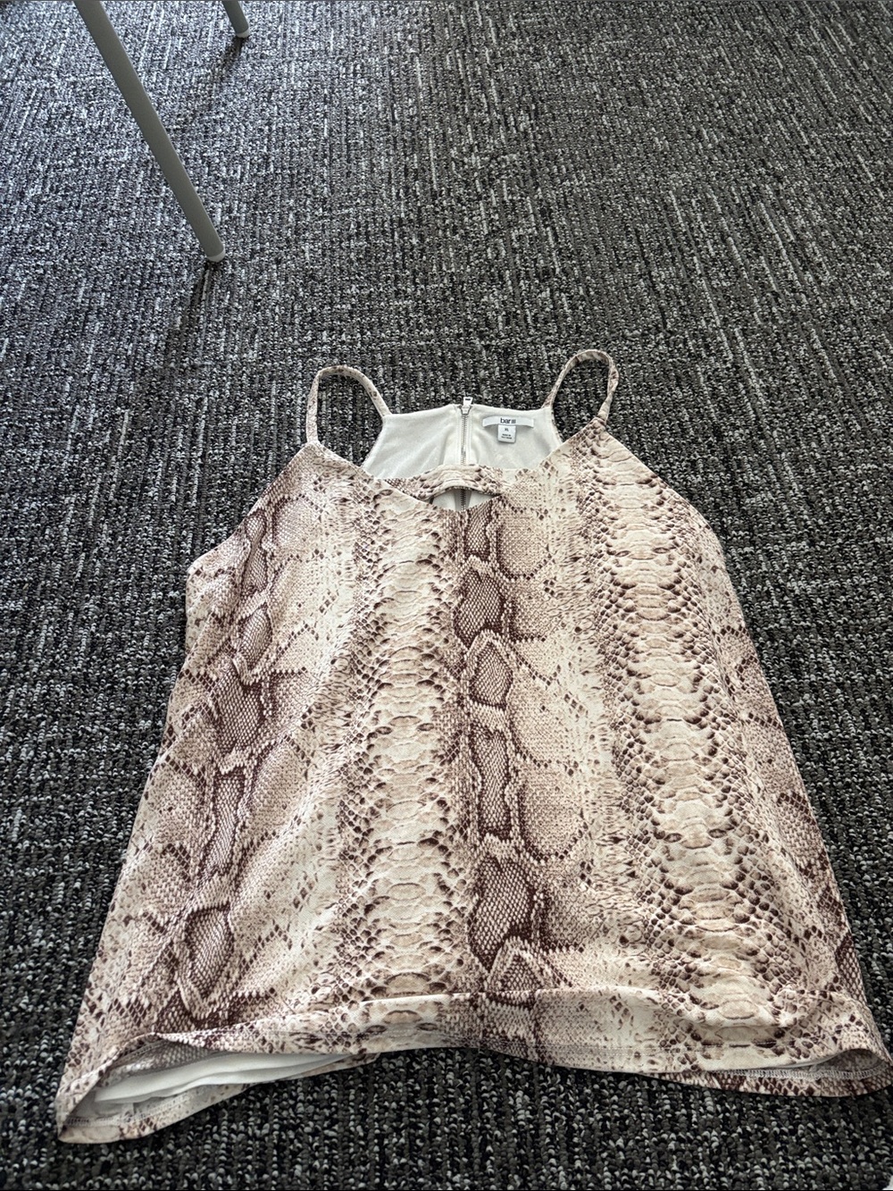 Bar III Beige Snake-Print Spaghetti Strap Cami